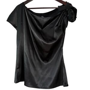 Satin Tie Shoulder Top